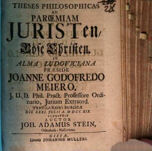 Theses Philosophicae Ad Paroemiam Juristen, Böse Christen