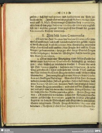II. Von dem statu Controversiae