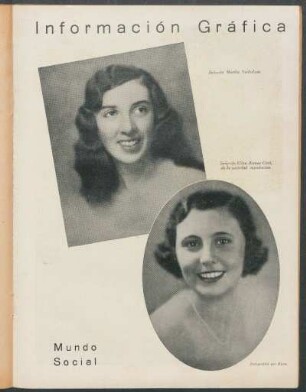 Mundo social : Señorita Martha Nicholson. - Señorita Elina Arenas Civit, de la sociedad mendocina.
