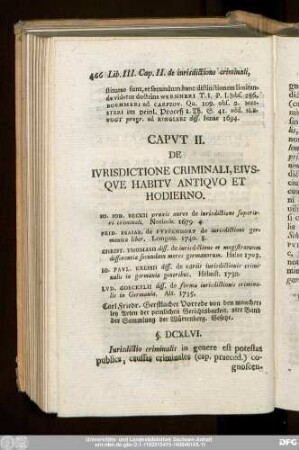 Caput II. De Iurisdictione Criminali, Eiusque Habitu Antiquo Et Hodierno.