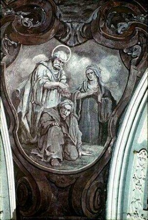 Der heilige Bartholomäus tauft König Polimios und die Königin