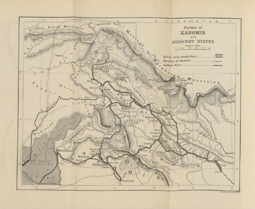 Portion of Kashmir and adjacent states