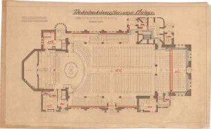 Dolmetsch, Heinrich; Stuttgart; Markuskirche - Niederdruckdampfheizungs - Anlage (Grundriss EG)