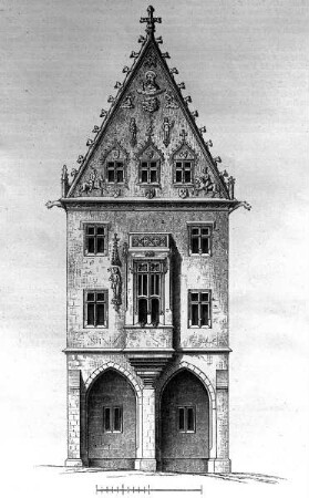 Aufriss der Fassade des Steinernen Hauses in Kuttenberg