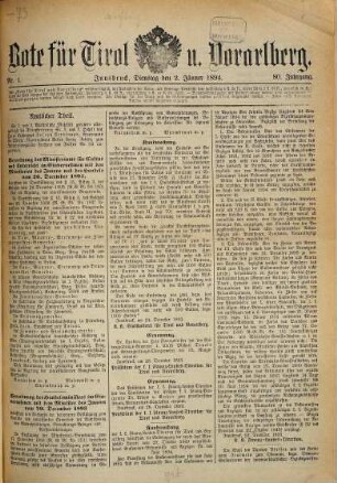 Bote für Tirol und Vorarlberg. 1894,1/3 = Jg. 80