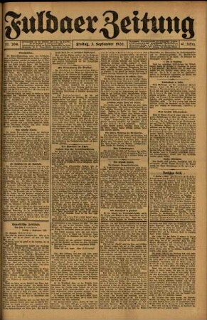 Ausgabe vom Freitag, den 03. September 1920.