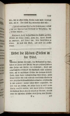 Ueber die schönen Stellen in der Bibel