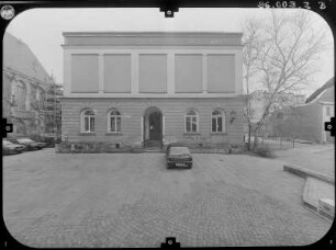 Zwickau, Domhof 2. Kunstvereinsgebäude (Galerie am Domhof, 1878, Erweiterung 1904). Eingangsfront