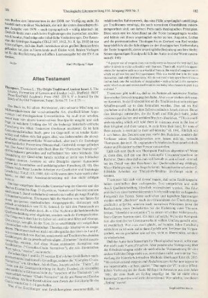 181-182 [Rezension] The literary formation of Genesis and Exodus 1 - 23