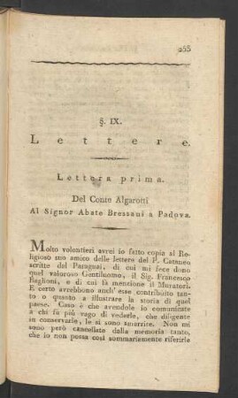 §. IX. Lettere