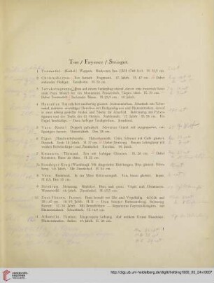 Ton/Fayence/Steingut (Nr. 1-25)