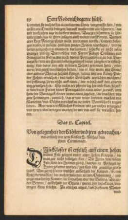 Das 11. Capitel. Von gelegenheit der Klöster und iren gebreuchen/ ...