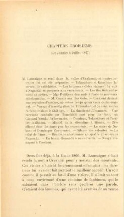 Chapitre troisième (De Janvier à Juillet 1867)