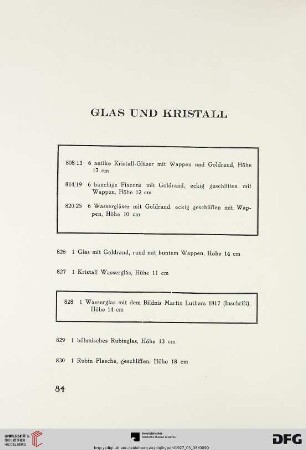 Glas und Kristall (Nr. 808-841)