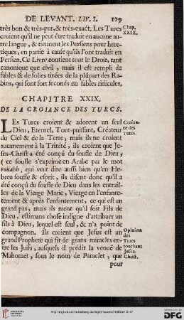 Chapitre XIX: De la croiance des Turcs