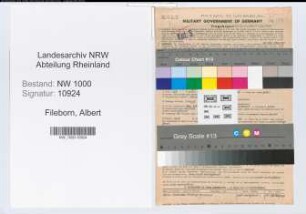Entnazifizierung Albert Fileborn, geb. 14.11.1911 (Vermessungstechniker)