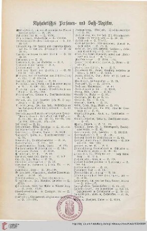 Alphabetisches Personen- und Sach-Register