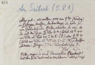 Brief an Willy Seibert