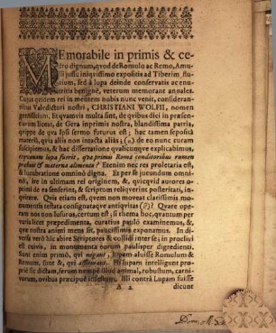 Dissertatiuncula de lupa, Romuli et Remi nutrice