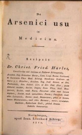 De Arsenici usu in Medicina