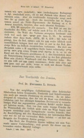 17-52 Zur Textkritik des Jesajas