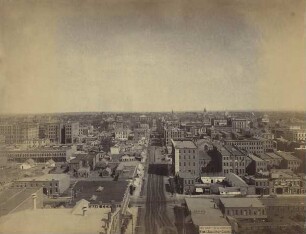 Denver (Colorado): Panorama from the Union Depot : up 17th street