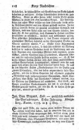 Gerichtlich medicinische Beobachtungen. Jg.1.
