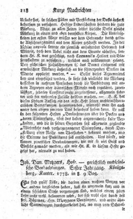 Gerichtlich medicinische Beobachtungen. Jg.1.