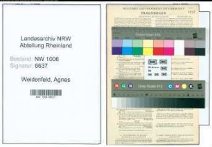 Entnazifizierung Agnes Weidenfeld , geb. 07.08.1913 (Landw.Gehilfin)