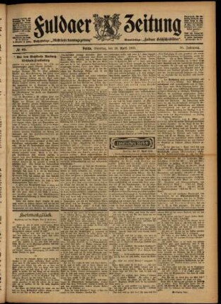 Ausgabe vom Dienstag, den 28. April 1903.