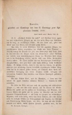 Gesammelte Schriften, 1. Predigten