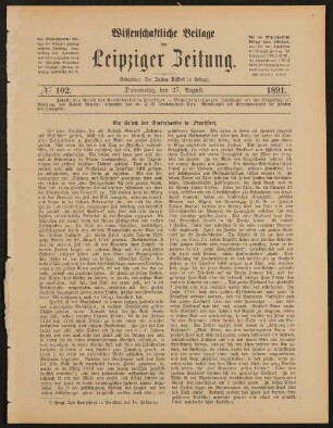 Wissenschaftliche Beilage der Leipziger Zeitung.