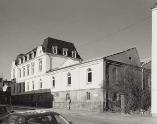 Mittweida, Fabrik- und Verwaltungsgebäude : Mittweida, Fabrik- und Verwaltungsgebäude, Bahnhofstraße 70, nach 1900, Straßenansicht