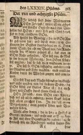 265-275, Der LXXXIV. - LXXXVIII. Psalm