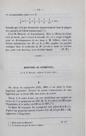 Questions de géométie.