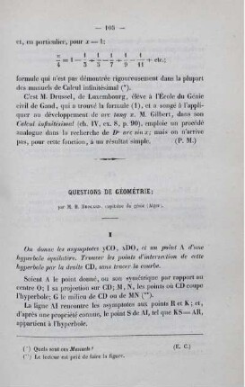 Questions de géométie.