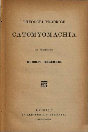 Theodori Prodromi Catomyomachia