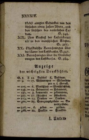 Anzeige der wichtigsten Druckfehler