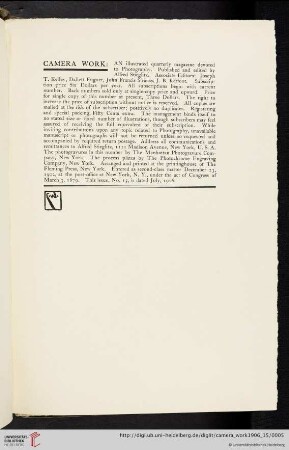 [Editors] Camera Work [masthead]