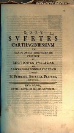 Sufetes Carthaginiensium ex scriptorum monumentis producit et lectiones publicas ... indicat M. Frideric. Gotthilf Freytag