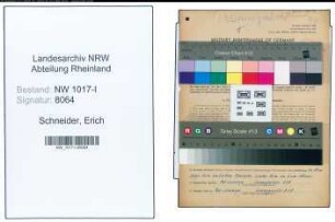 Entnazifizierung Erich Schneider , geb. 26.05.1894 ()