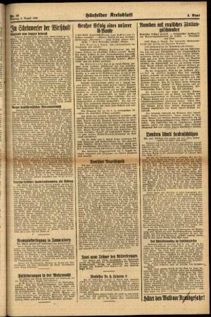 Zweite Ausgabe vom Montag, den 05. August 1940.