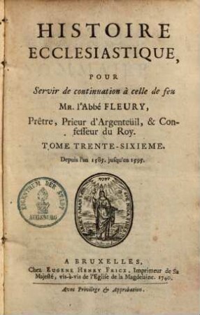 Histoire Ecclesiastique, 36. Depuis l'an 1585 jusqu'en 1595