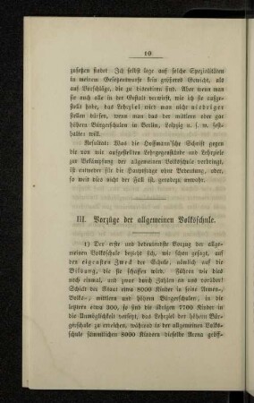 III. Vorzüge der allgemeinen Volksschule.