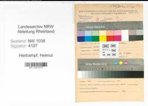 Entnazifizierung Helmut Hertrampf , geb. 24.12.1911 (Postbeamter)