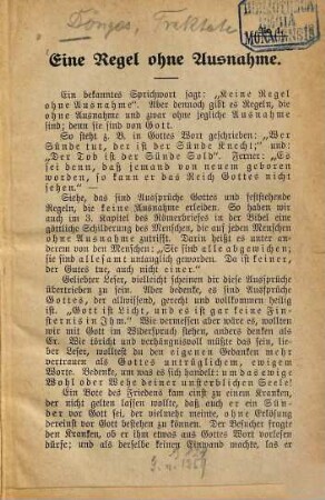 Eine Regel ohne Ausnahme