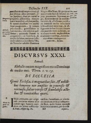 Discursus XXXI. Samech.