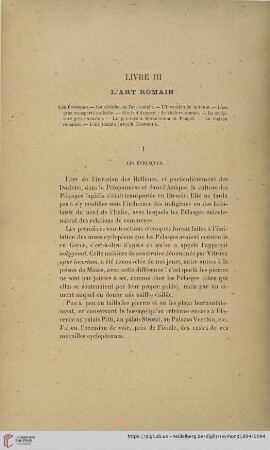 Livre III: L'art romain