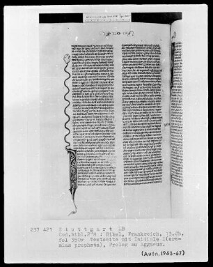 Bibel — Initiale I(eremias propheta), Folio 350verso
