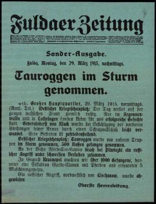Ausgabe vom Montag, den 29. März 1915.